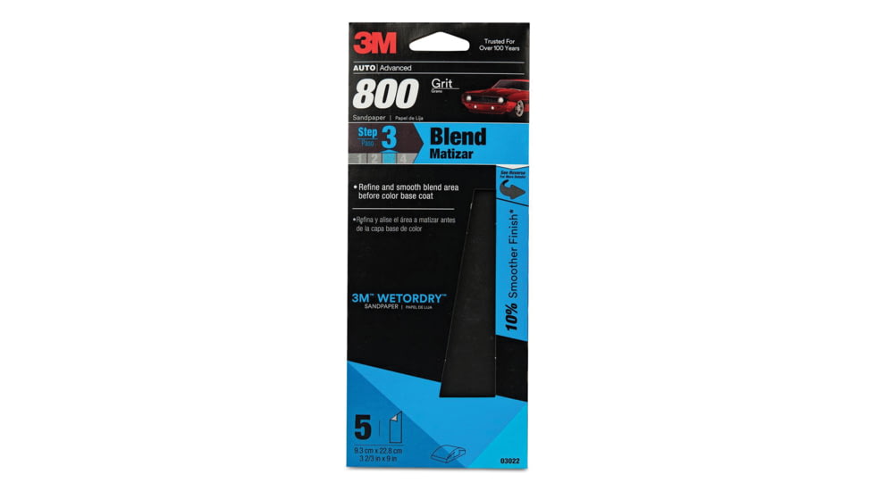 3M 03022 Wetordry Sandpaper 800 Grit, 3 2/3in x 9, 7100100349
