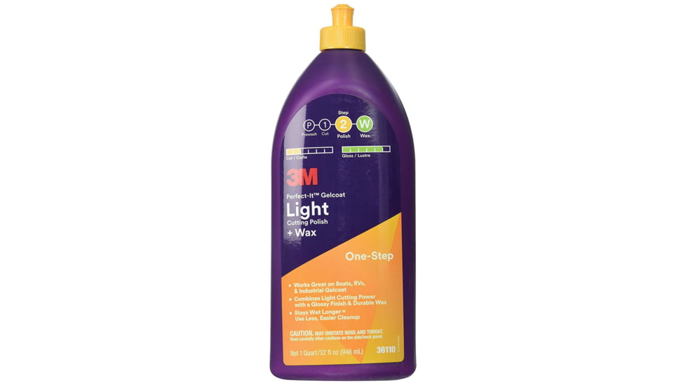 3M 36110 Perfect It Gelcoat Light Cutting Polish Plus Wax, Quart, 7100087480