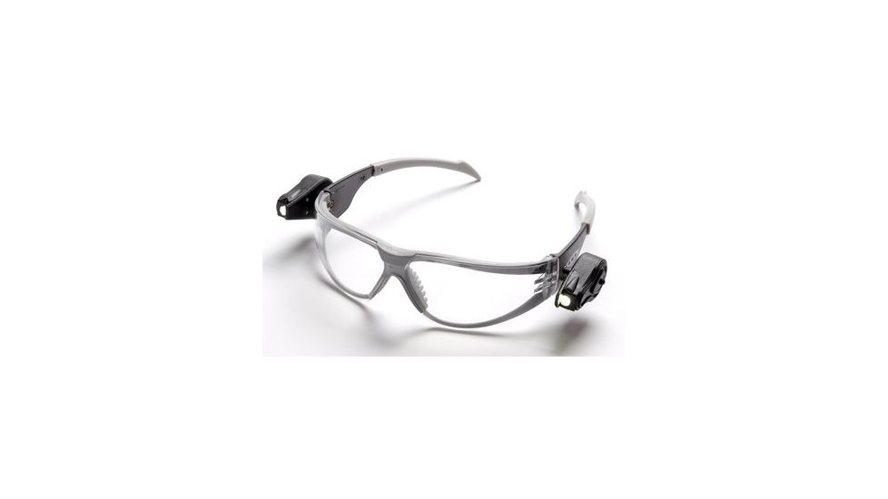 3M Lightvision Protective Eyewear,Gray Frame,Black Temples,Clear Anti-Fog Lens,Dual LED Lights,10ea/case 11356-00000-10