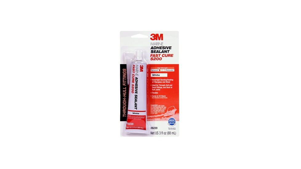 3M Marine Adhesive Sealant Fast Cure,White,3oz 5220