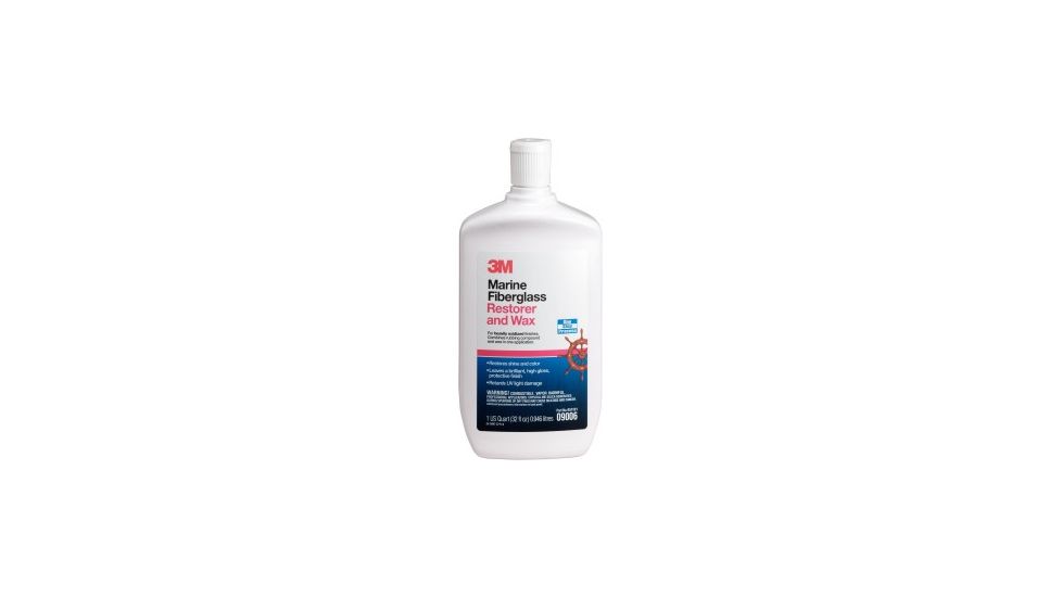 3M Marine Fiberglass Restorer and Wax Liquid,1 Liter 9006