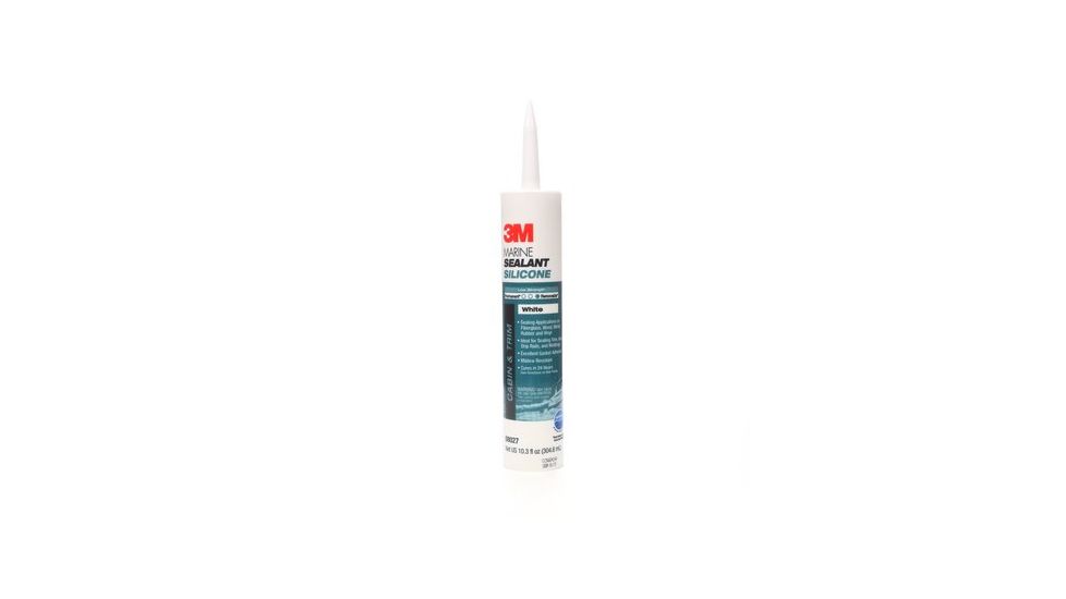 3M Marine Grade Silicone Sealant,White,1/10 Gallon Cartridge 8027