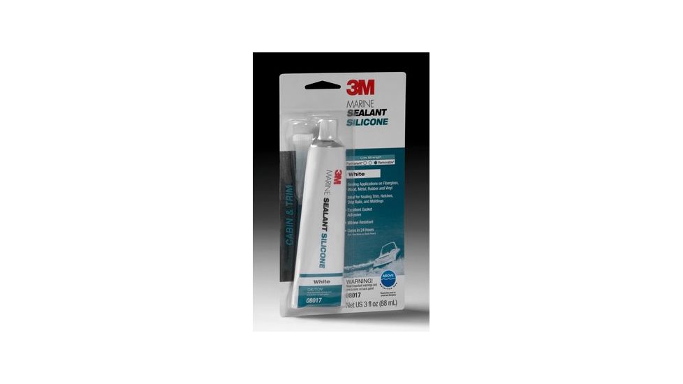 3M Marine Grade Silicone Sealant,White,3oz. 8017