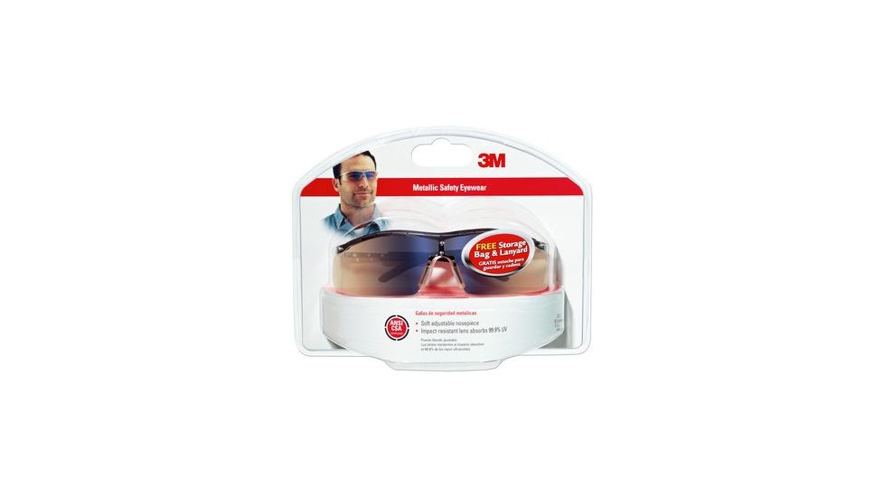 3M Metallic Safety Eyewear,Metal Frame,Mirror Lens 90788-80025