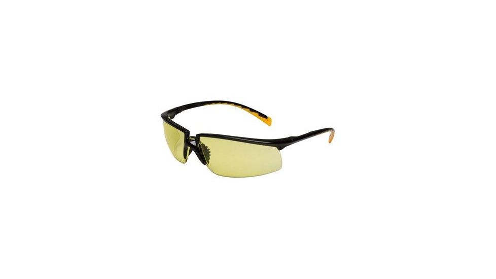 3M Privo Protective Eyewear, Amber Anti-Fog Lens, Black Frame, 20/CS 12263-00000-20