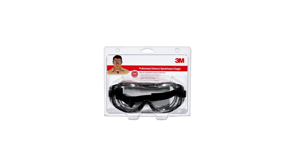 3M Professional Chemical Splash/Impact Goggle,Clear Anti-Fog Lens,Ea 91264-80025