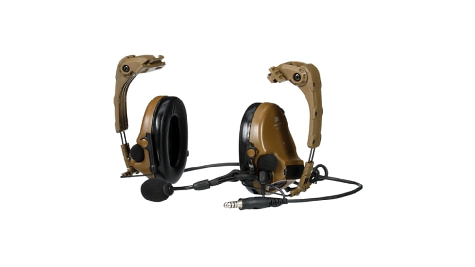 3M VI NIB Headset w/IHPS Attachment, Single Lead, Coyote Brown, MT20H682HPS-47N CY