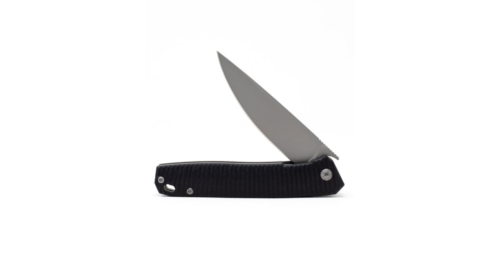 3V Gear Black React Folding Knife - Grooved G10/TI Coated, black-react-folding-knife-grooved-g10-ti-coated