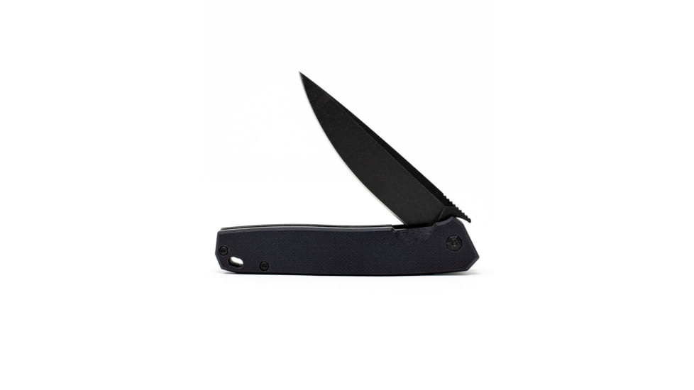 3V Gear Black React Folding Knife, 3in, 8Cr14MoV, Drop Point Blade, Plain G10, Black Handle, Black Coated, Black/Black, 6.5 inch, b-r-fk-plain-g10-b-coa