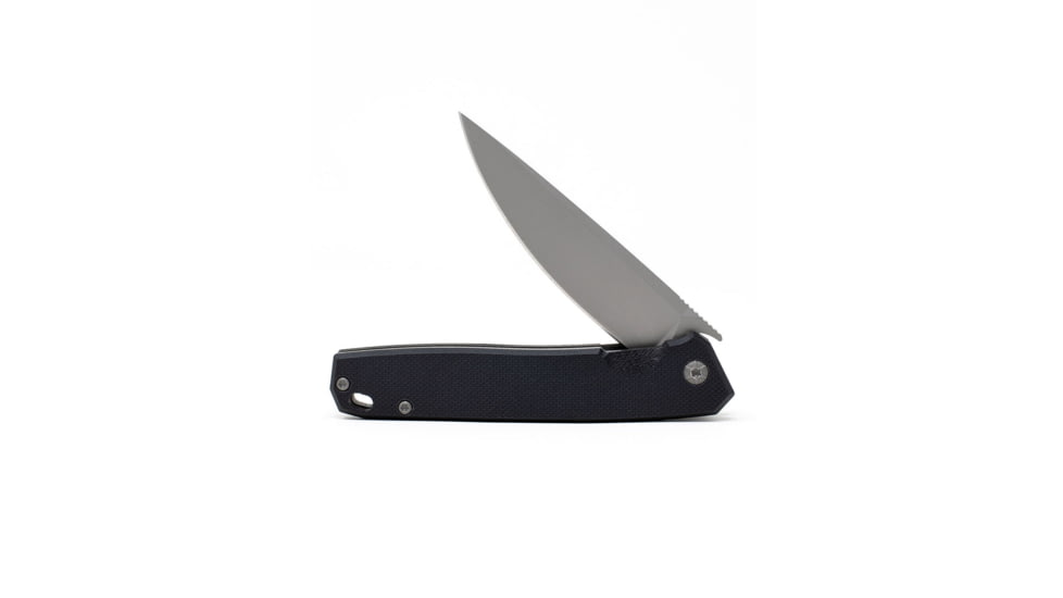 3V Gear Black React Folding Knife, 3in, 8Cr14MoV, Drop Point Blade, Plain G10, Black Handle, TI Coated, Black/Dark Gray, 6.5 inch, b-r-fk-plain-g10-ti-coa