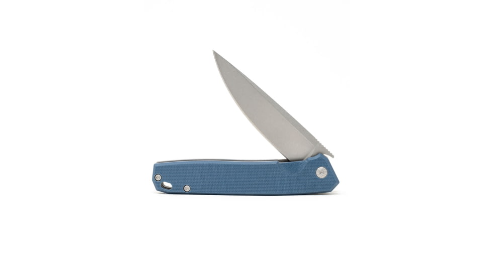 3V Gear Blue React Folding Knife - Plain G10/Stone Washed, blue-react-folding-knife-plain-g10-stone-washed