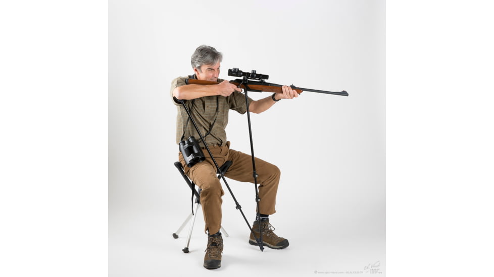 4 Stable Sticks Monteria Shooting Stick, Black, MONTERIA