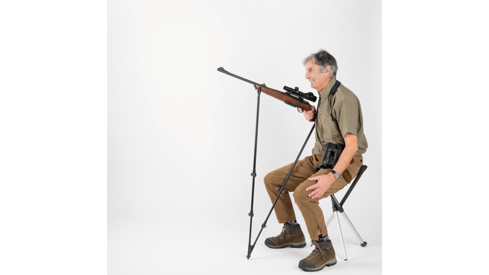 4 Stable Sticks Monteria Shooting Stick, Black, MONTERIA