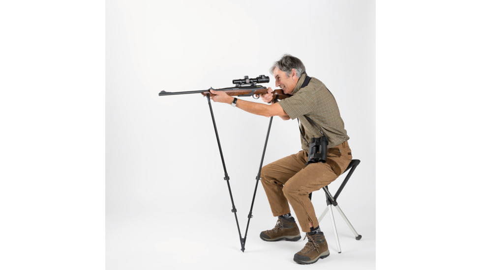 4 Stable Sticks Monteria Shooting Stick, Black, MONTERIA