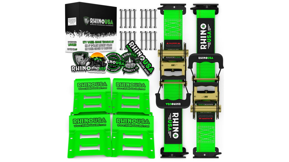 Rhino Usa UTV Wheel Chock Tie-Down Kit, TD-SSCHOCK-RED