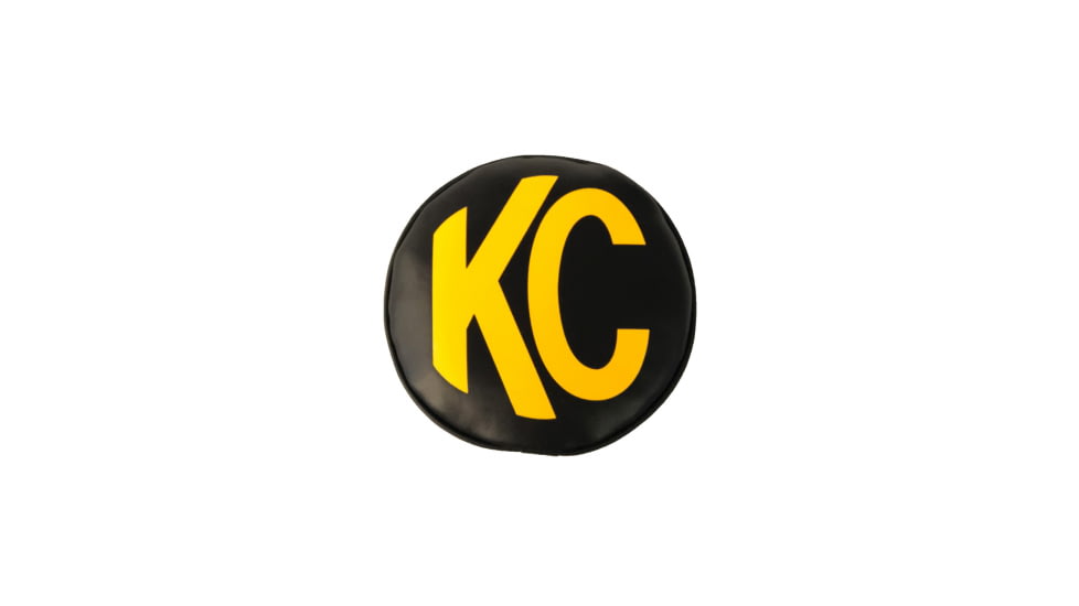 KC HILITES 8 Light Cover - Soft Vinyl - Pair - Black / Yellow KC Logo 972AA213, 084709058029, 5802