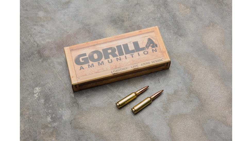 Gorilla Ammunition 6.5mm Creedmoor 142 Grain Sierra MatchKing Rifle Ammo, 20 Rounds, Copper, 20 Rounds, gpf-660
