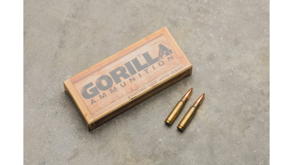 Gorilla Ammunition .308 Winchester 175 Grain Sierra MatchKing Rifle Ammo, 20 Rounds, Copper, 20 Rounds, gpf-260