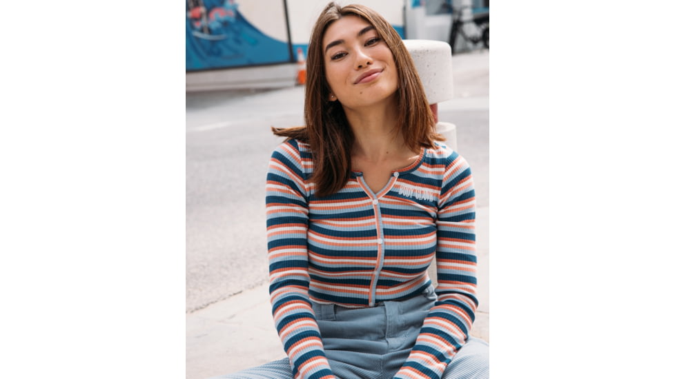 Body Glove Striped Ribbed Long-Sleeve Shirt - Navy 1F293AF4, L, NVY, JT25577B1828A-NVY-L