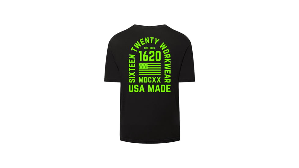 1620 Workwear Stacked Logo Shirt Short Sleeve C166D9B9, Bright Green, XXL, SST3GXXL