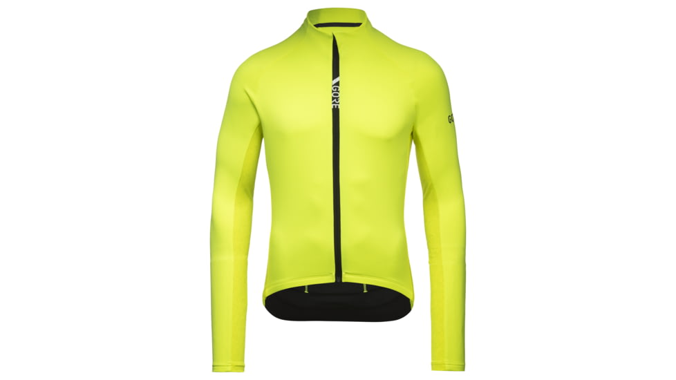 GOREWEAR Mens C5 Thermo Cycling Jersey in Neon Yellow/Citrus Green Small Form fit 984B5A18, 100641-08AR-M