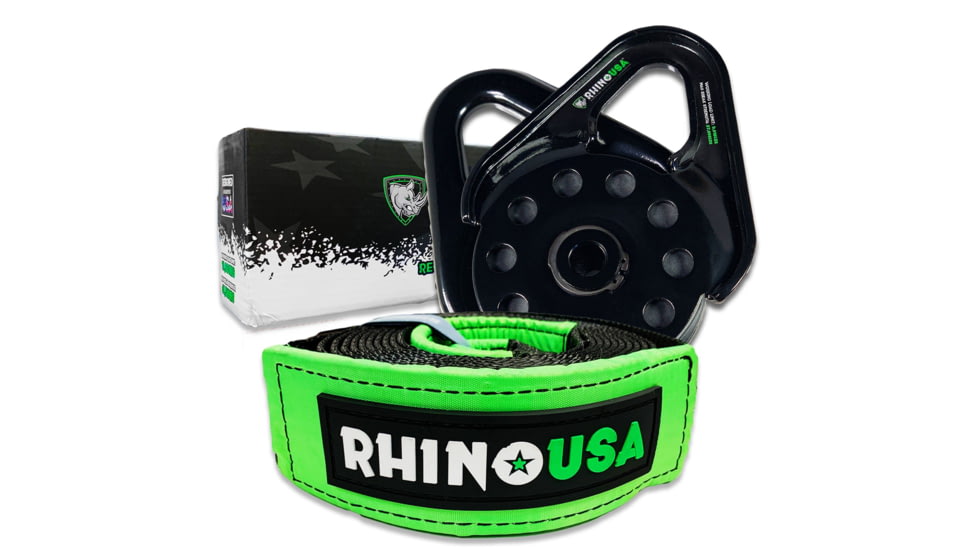 Rhino USA Snatch Block + Tree Saver Combo C284F0B5, SNATCH-SAVER-COMBO
