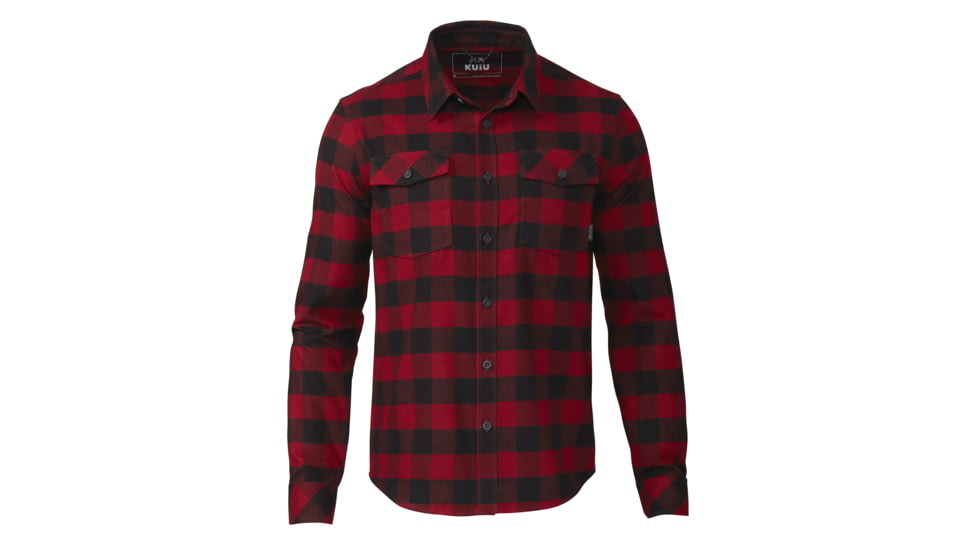 KUIU Field Flannel Shirt - Men's, Red/Black Buffalo Check, 3XL, Cotton, Adult, Male, 7462078873758