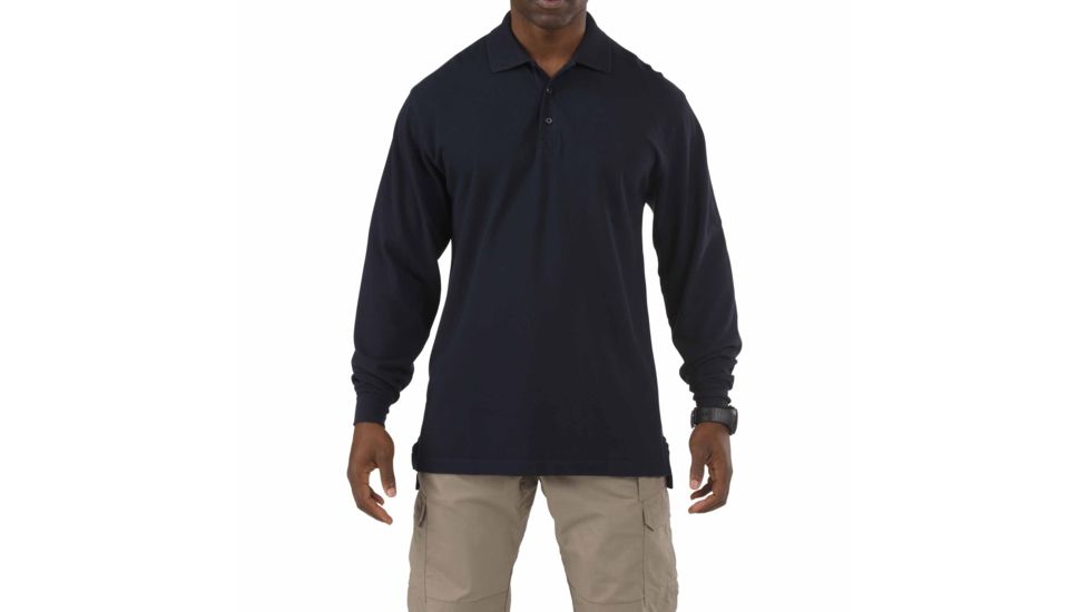 5.11 Tactical Professional Long Sleeve Polo - Men's, Large, Regular, Dark Navy, 42056-724-L