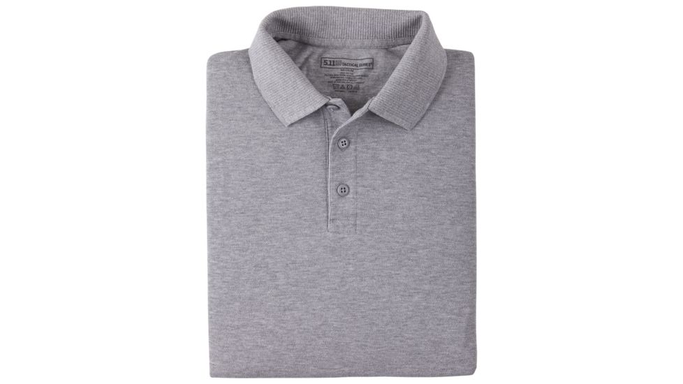 5.11 Tactical Professional Long Sleeve Polo - Men's, Extra Large, Tall, Heather Grey, 42056T-016-XL