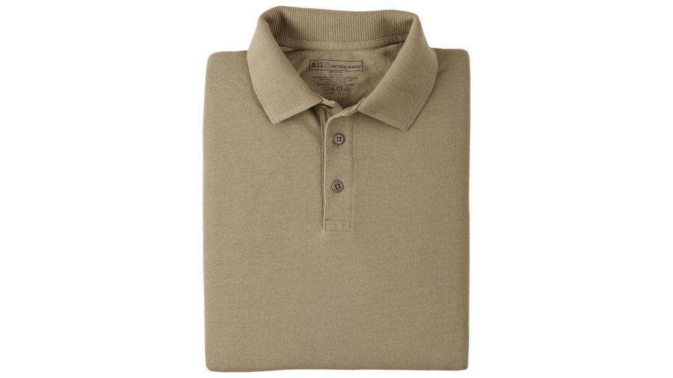 5.11 Tactical Professional Long Sleeve Polo - Men's, Large, Tall, Silver Tan, 42056T-160-L