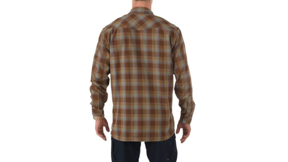 5.11 Tactical Flannel Long Sleeve Shirt, Bark - 72404115XXL