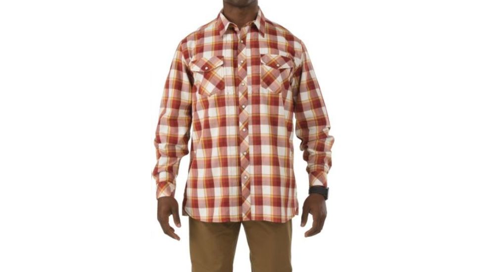 5.11 Tactical Flannel Long Sleeve Shirt, Ivory - 72404075XXL