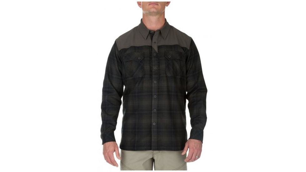 5.11 Tactical Mens Sidewinder Flannel Button Down Shirt, Grenade, XL 72446-828-XL
