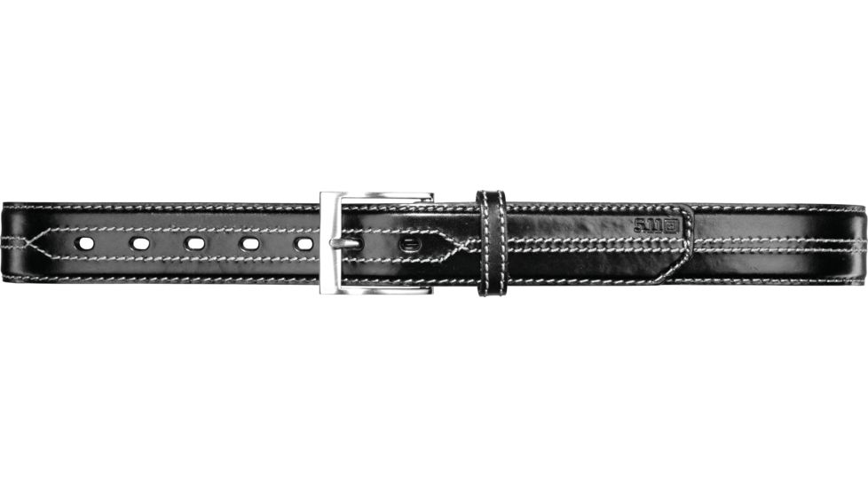 5.11 Tactical Stitch Leather 1 1/2in Belt - Black w/ Contrast Stitch - M 59502-919-M