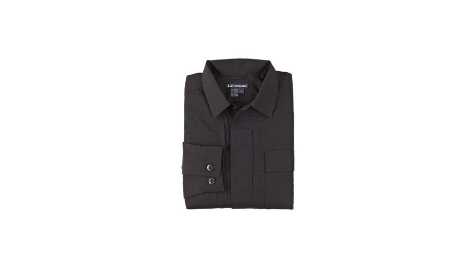 5.11 Tactical TDU Shirt Long Sleeve Poly/Ctn Ripstop Tall 72002T, Application: Windbreaker, Waterproof: Waterproof, Color: Black, Sleeve Type: Long Sleeve