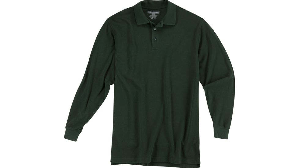 5.11 Tactical Utility L/S Polo - Mens, L.E. Green, S, 72057-860-S