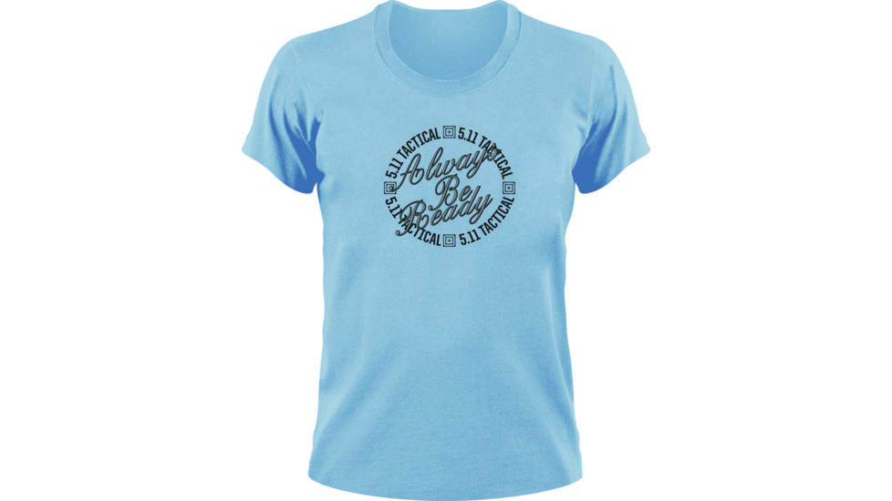 5.11 Tactical Women's Always Be Ready Circle Logo T Shirt - Sky Blue - S 31002AA-669-S