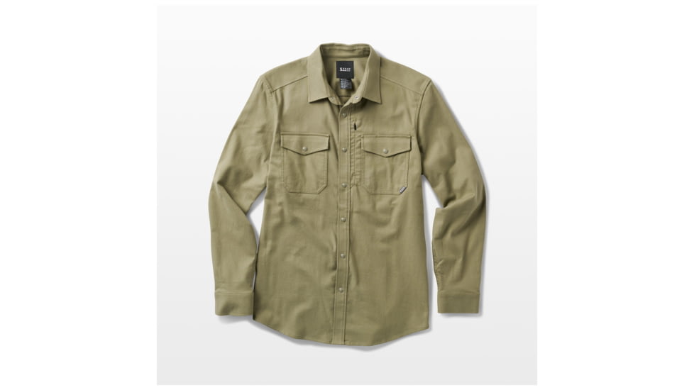5.11 Tactical Austin Flannel Solid - Men's, Tank Green, Extra Large/Regular, 7710158-837-XL-R