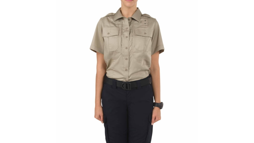 5.11 Tactical 61159 Womens B Class PDU Short Sleeve Shirt, Silver Tan, Extra Large-Regular