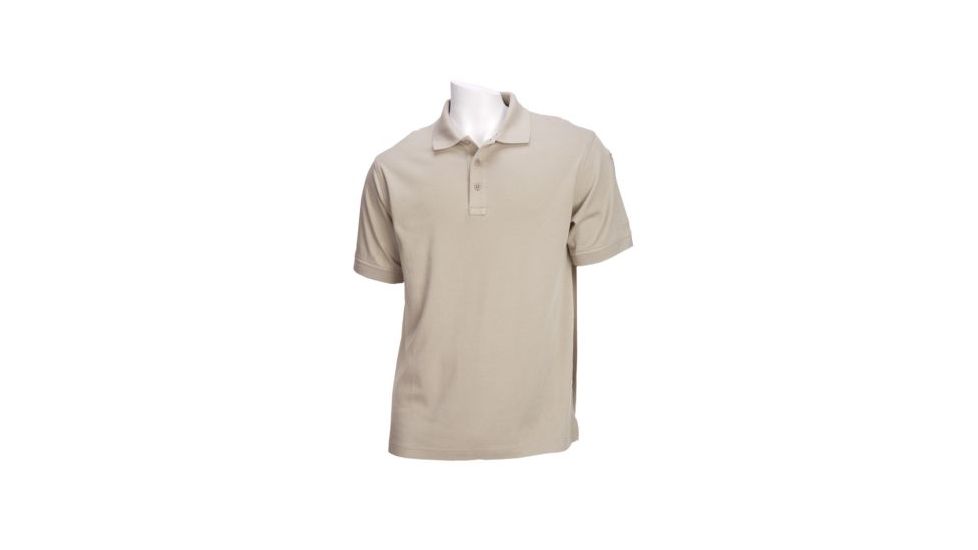 5.11 Tactical Tactical Jersey S/S Polo - Mens, Silver Tan, XL, 71182-160-XL