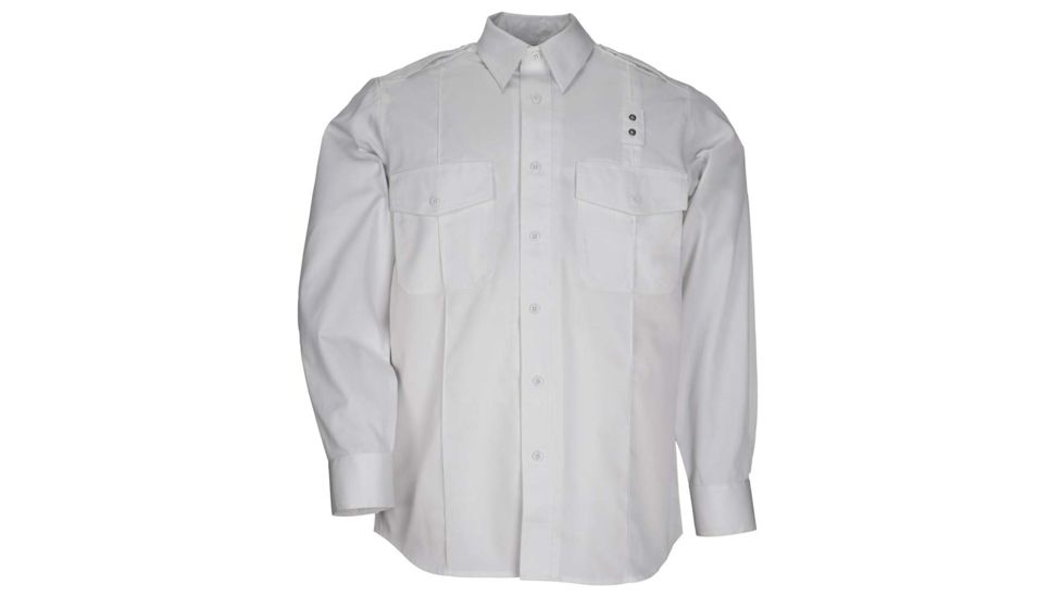 5.11 Tactical Twill PDU L/S A-Class Shirt - Mens, White, SR, 72344-010-S-R