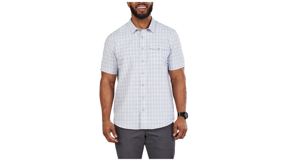 5.11 Tactical Aiden Short Sleeve Plaid Shirt - Men's, White Plaid, S, 71206-414-S