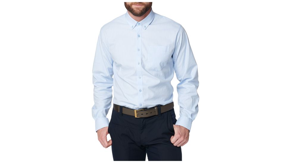 5.11 Tactical Alpha Flex Long Sleeve Shirt, Blue Water Stripe - 72491-644-S