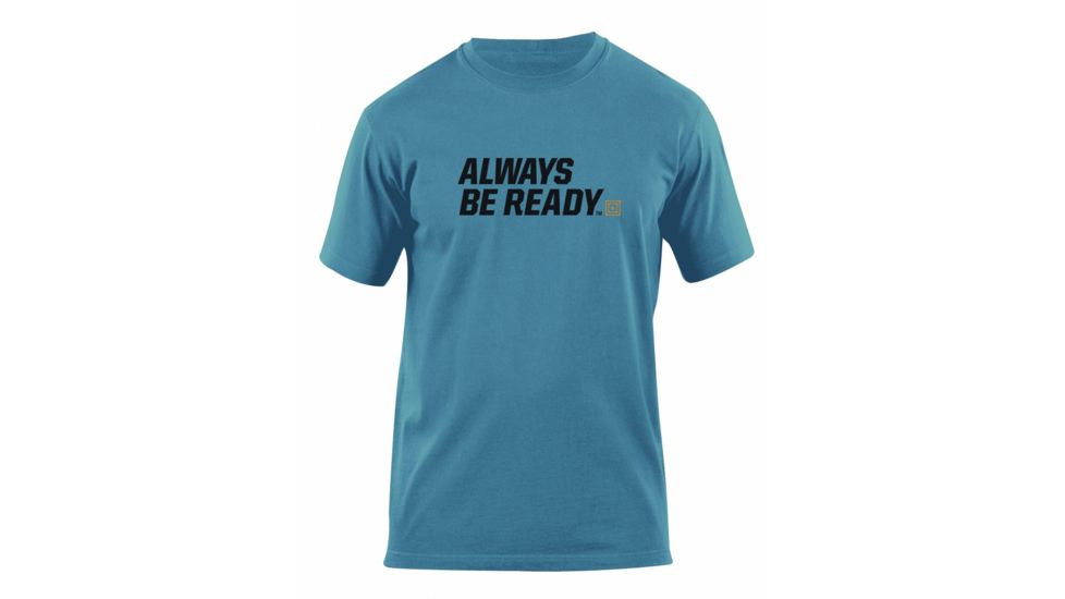 5.11 Tactical Always Be Ready Logo T Shirt - Mineral Blue - M 41006AZ-766-M