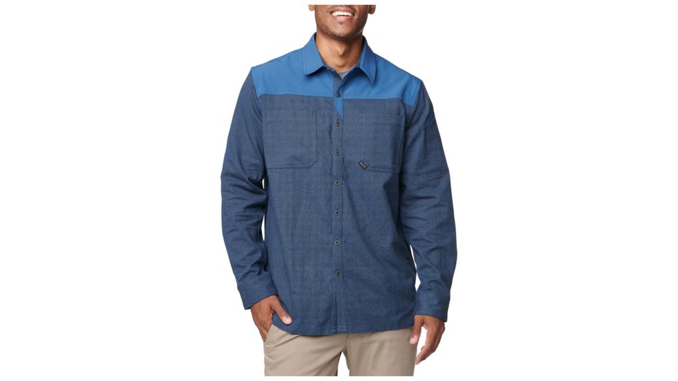 5.11 Tactical Ascension Long Sleeve Shirt, Ensign Blue Heather - 72496-790-2XL