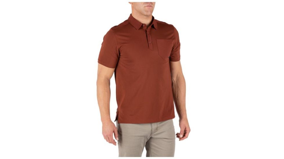 5.11 Tactical Axis Short Sleeve Polo - Mens, Mahogany, Large 41219-447-L