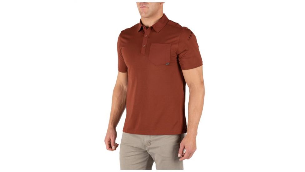 5.11 Tactical Axis Short Sleeve Polo - Mens, Mahogany, Large 41219-447-L