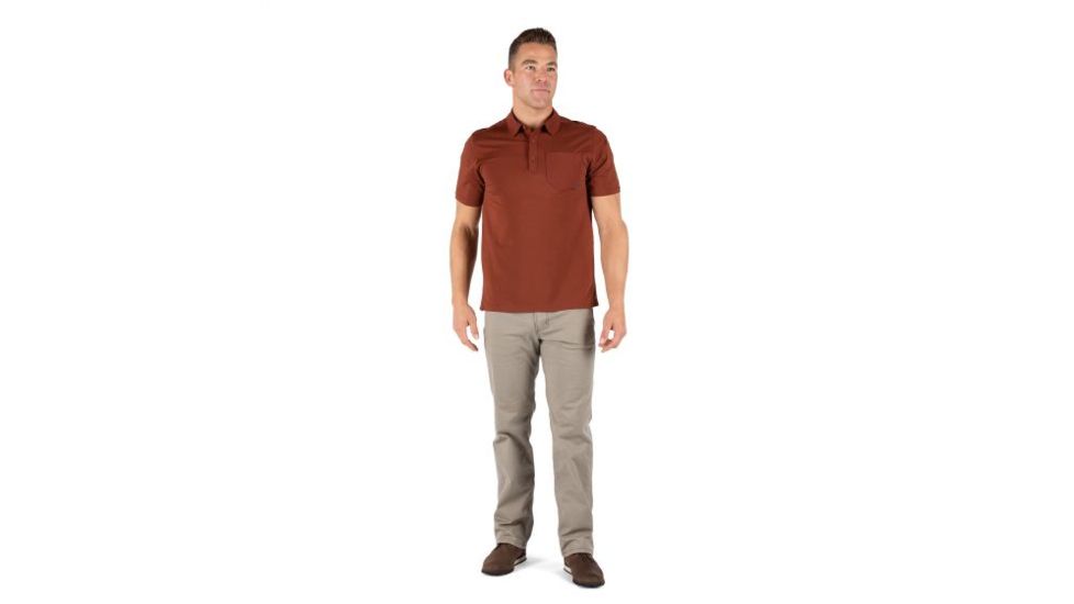 5.11 Tactical Axis Short Sleeve Polo - Mens, Mahogany, Large 41219-447-L