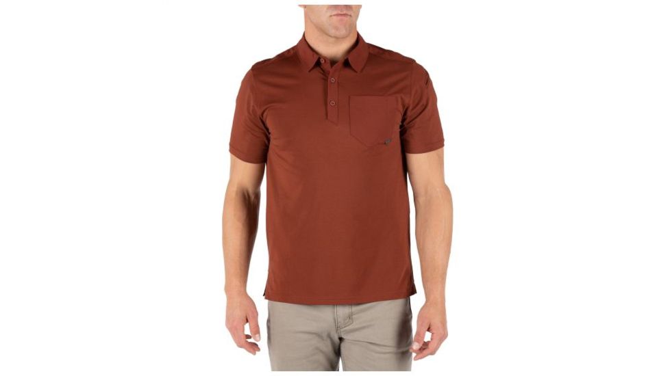 5.11 Tactical Axis Short Sleeve Polo - Mens, Mahogany, Large 41219-447-L