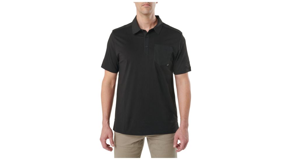 5.11 Tactical Axis Short Sleeve Polo- Mens, Black, S, 41219-019-S